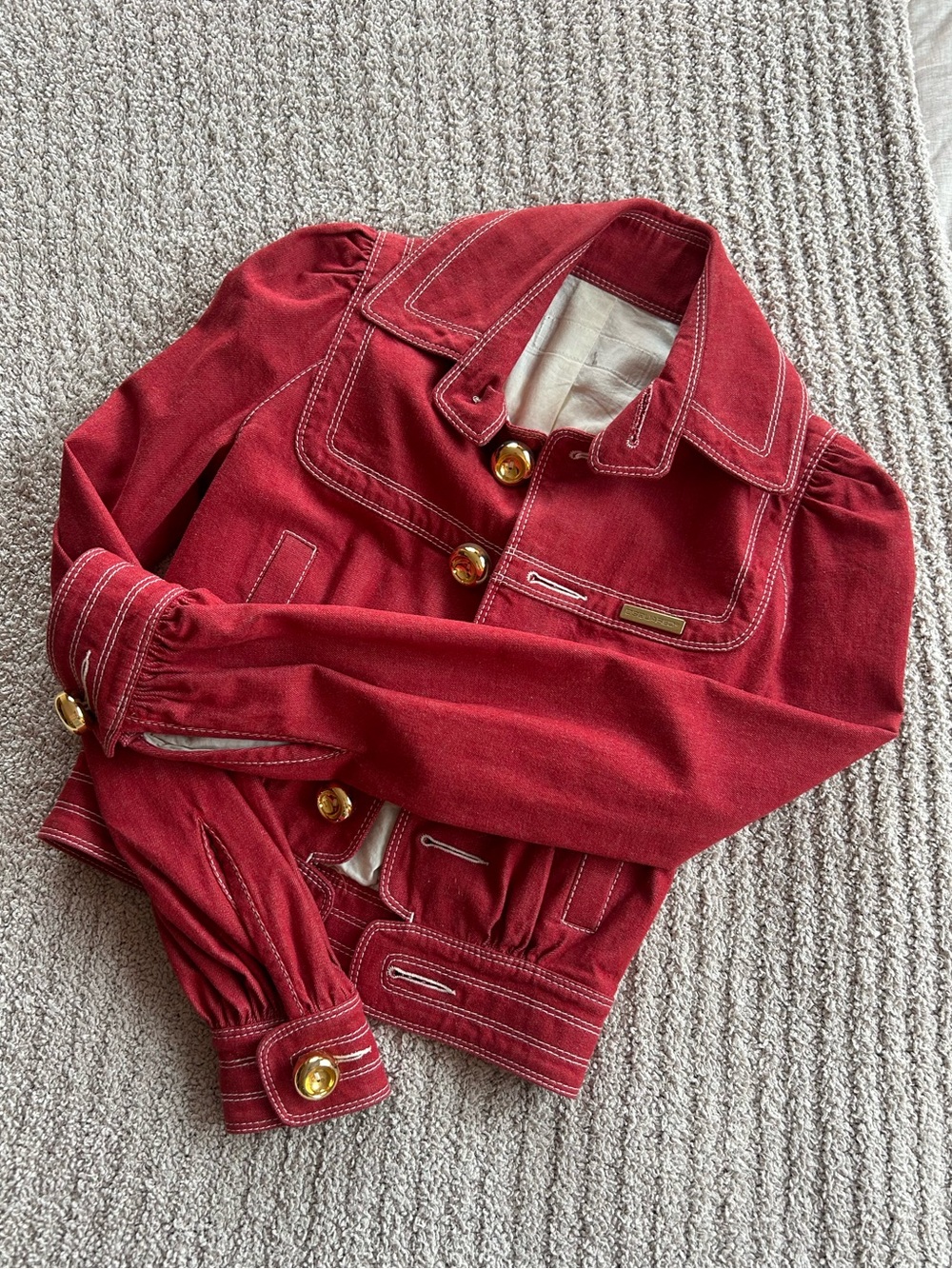 DSQUARED2 Red Jean Jacket with Cotton Lining